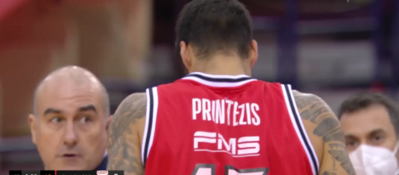 Ολυμπιακός-Βαλένθια : Αποχώρησε τραυματίας ο Γ.Πρίντεζης